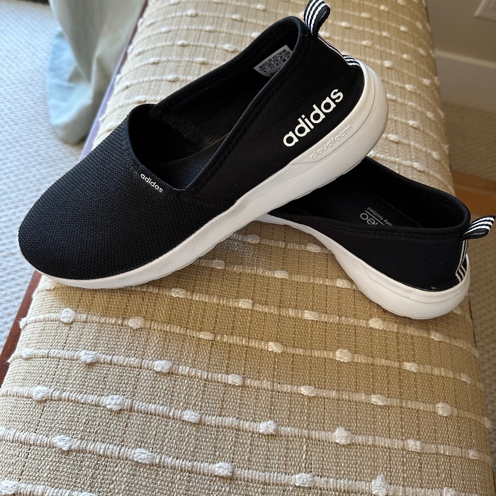ADIDAS NEO CLOUD FOAM MEMORY SLIP ON BLACK CASUAL SHOE 9M